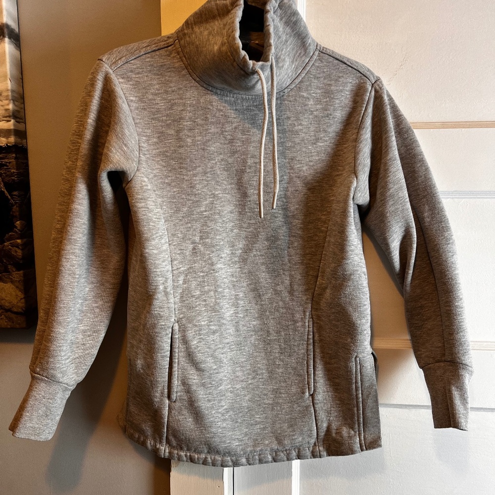 Grey funnel neck sweater